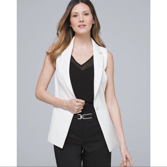 White House Black Market Jackets & Coats Whbm White Blazer Vest